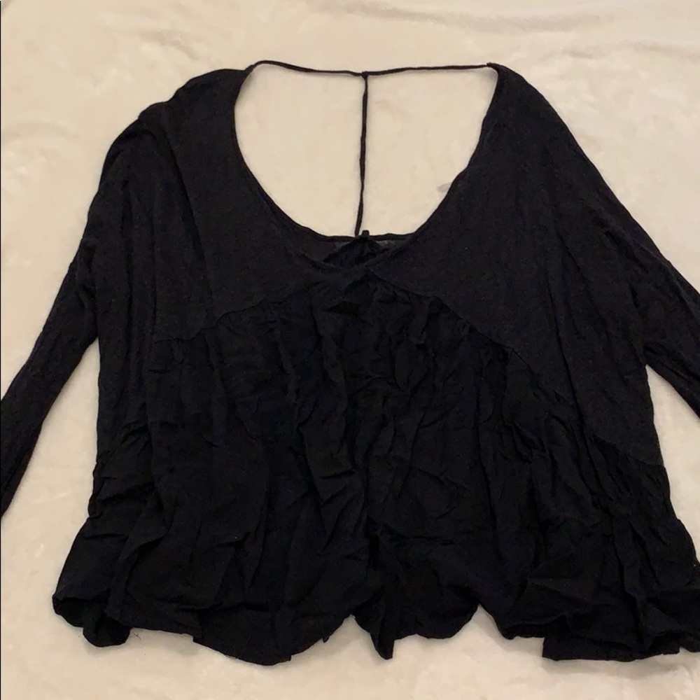 Kimchi blue black low cut cutout back shirt